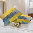 thumbnail image 3 of Yellow Blue Color Block Outdoor Pillow Covers Pack of 2 Modern Style Oil Painting Waterproof Throw Pillow Covers Decorative Cushion Cases for Patio Garden Tent Balcony Couch 20x12 inch, 3 of 8