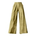 thumbnail image 4 of Yellow Womens Sweatpants Womens Cotton Casual Loose Pants Comfy Work Pants with Pockets Elastic High Waist Paper Bag Drawstring Pants Casual Pants Women, 4 of 4