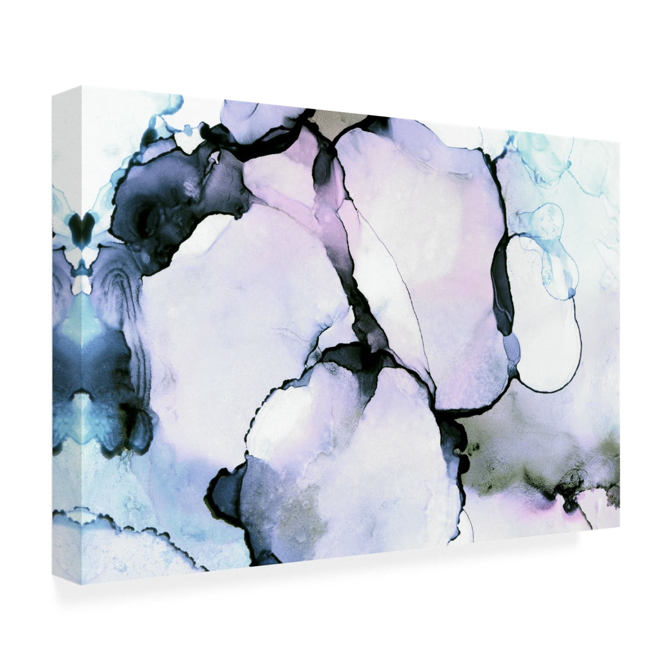 Canvas Wall Art - Tom Quartermaine 'Light Purple Alcohol Ink' Wall Art for Living Room, Bedroom, or Office Décor by Trademark Fine Art - 47 x 30 Inches