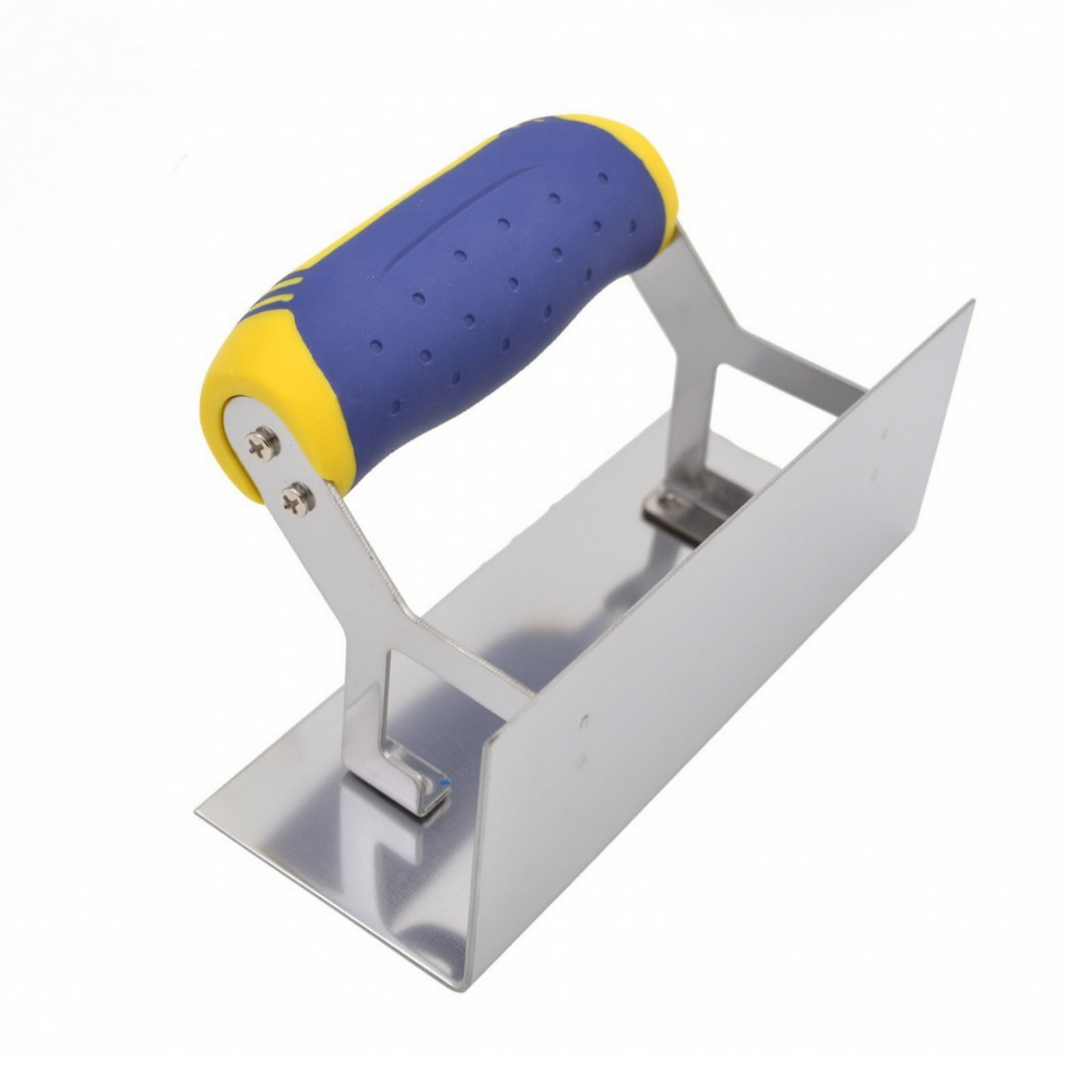 QSTDGVPW ANTON Stainless Steel Corner Finishing Trowel 19 10 Ergonomic Blue Yellow Handle Durable Blade for Smoothing Spackle Plaster and Drywall Edges in Home Improvement