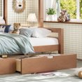 thumbnail image 5 of Leumius Twin over Full Bunk Bed with Storage Drawers, Chic Curved Guardrail & Side Storage Shelves, Bunk Bed Frame with Ladder Deep Natural, 5 of 9