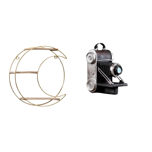Estante de almacenamiento de pared,Estantería colgante de pared de metal de 3 niveles para decoración de dormitorio,Estante de pared flotante de 3 capas que ahorra espacio,Estatua de