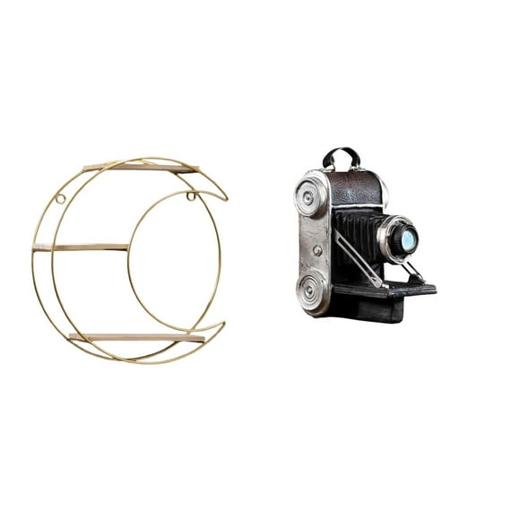 Estante de almacenamiento de pared,Estantería colgante de pared de metal de 3 niveles para decoración de dormitorio,Estante de pared flotante de 3 capas que ahorra espacio,Estatua de