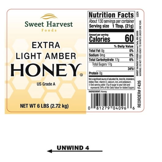 (Price/Case)Honey Extra Light Amber 4-6 Pound
