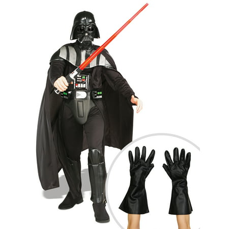 Men's Deluxe Darth Vader Star Wars Costume and Star Wars Darth Vader Gloves for Adults