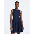 thumbnail image 5 of Scoop Women's and Women's Plus Boat Neck Cotton Mini Dress with Drop Waist, Sizes XS-4X, 5 of 5