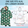 thumbnail image 4 of Oversized Wearable Blanket Hoodie,Green Christmas Tree and Snowflake Pattern Sherpa Blanket Hoodie with Super Pockets,Super Warm Fuzzy Pullover for Women & Men, 4 of 6