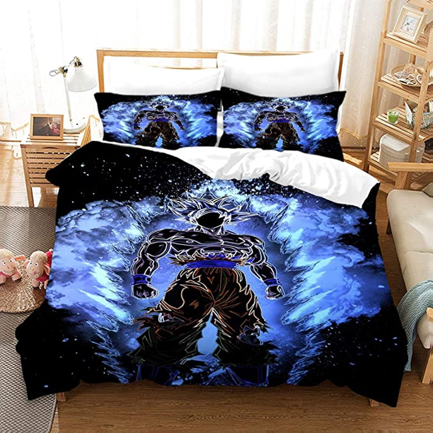 Anime Dragon Ball Z Comforter Cover Bed Set Twin Size Cartoon Goku