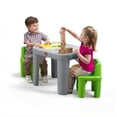 Step2 Mighty My Size Kids Plastic Toddler Table and Chairs Set, Gray