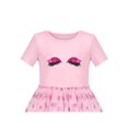 thumbnail image 4 of Girls Dress Pink Big Eye Shiny Heart Valentine V-day Short Sleeve 6 Years, 4 of 6