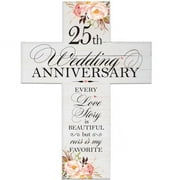 LifeSong Milestones Floral 1st Anniversary Pallet Cross 25 Year of Marriage - Gift for Couple