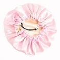 thumbnail image 3 of Satin Bonnet Children‘s Sleeping Cap Soft Night Adjustable Double Sleep Cap, 3 of 3
