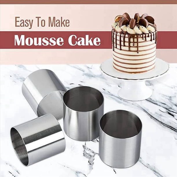 30 Piezas de Anillos de Mousse de Acero Inoxidable Cortadora de Galletas Redonda Molde para Pasteles Herramienta de PasteleríA para Hornear de Cocina para Tarta, Fondant, Etc.