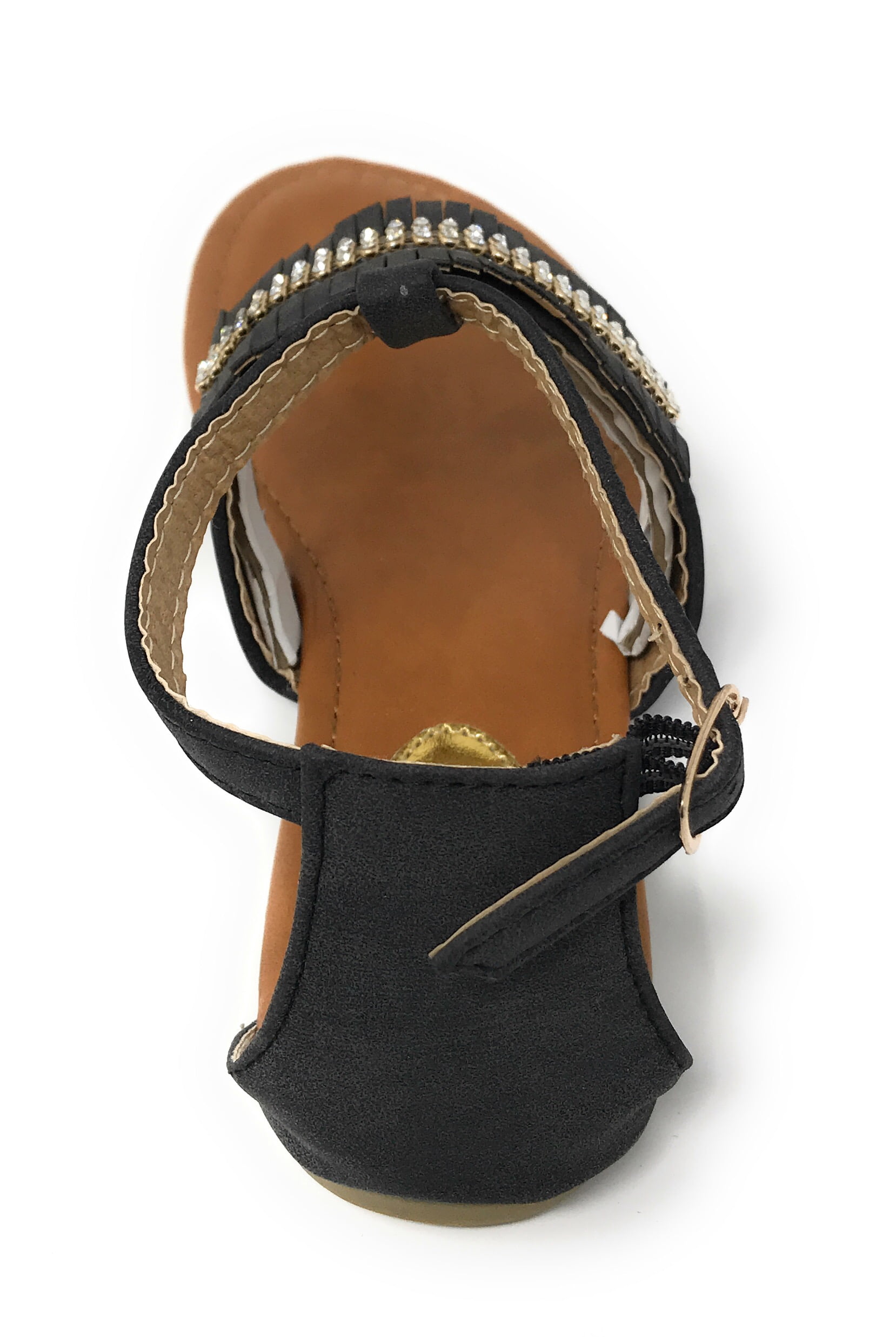 Victoria K Women's Fringed and Rhinestone Sandals