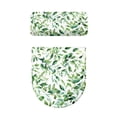 thumbnail image 2 of HELLHERO Bathroom Set Green Leaves Stretch Non-Slip 2 Piece Set with Elastic Edge Toilet Seat Cover Replacement Toilet Lid Covers Set Stretch Fit, 2 of 7