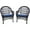 Blue, variant on Jeco Wicker Chair in Espresso with Green Cushion (Set of 2)