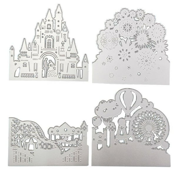 PALM Christmas castle Metal troqueles de corte plantilla hecha a mano manualidades tarjeta de papel DIY tarjeta de navidad