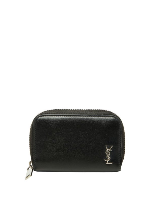 Pre-Owned Saint Laurent Tiny Monogram Cassandra YSL Logo Round Zipper Wallet/Coin Purse 607765...