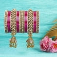 thumbnail image 3 of Traditional Indian Bangle Set for Women | Ethnic Handmade Filigree Metal Bangles | Gold Plated Rhinestone Bridal & Festival Jewelry | Designer Wedding Accessories, 3 of 6