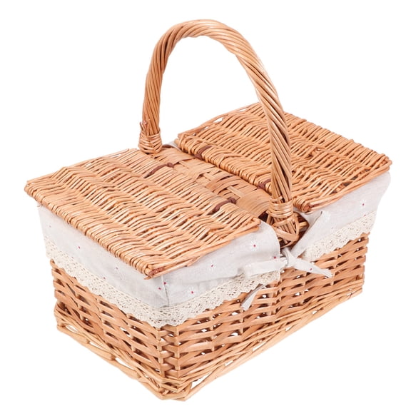 BESTYASH Large Capacity Picnic Basket in Khaki - Family Outdoor Picnic Storage Tote Bag