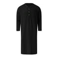 thumbnail image 4 of XDZJLR Men Shirts Muslim Arabia Long Sleeve Pocket Loose Robe Solid Pocket Tops, 4 of 5