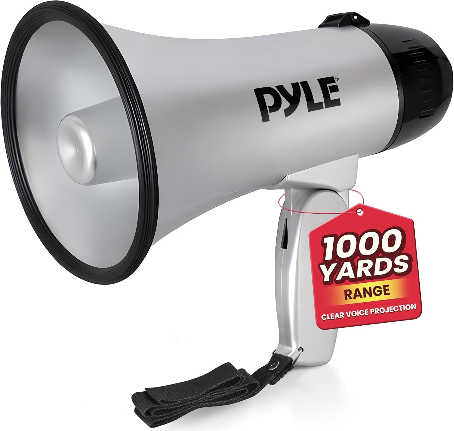 Croove Portable Handheld Bullhorn with Siren, 30-Watt, Up to 800