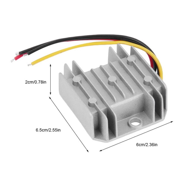 Langgg Boîtier Étanche DC 24V à 12V Régulateur de Réduction de Vitesse Protection contre le Courant Adaptateur de Régulation de Tension Accessoire en Alliage d'Aluminium