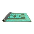 thumbnail image 2 of Ahgly Company Indoor Round Abstract Turquoise Blue Modern Area Rugs, 6' Round, 2 of 4