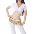 thumbnail image 1 of BellyLady Ventre Danse à Manches Courtes Wrap Top-White, 1 of 4