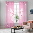 thumbnail image 4 of Valentine's Day Kitchen Curtains Window Panels, Pink Bowknot Ribbon Modern Mother's Day Insulated Window Treatment Curtain, Grommet Curtains for Bedroom/Living Room/Bathroom, 2 Piece 42"Wx84"L, 4 of 8