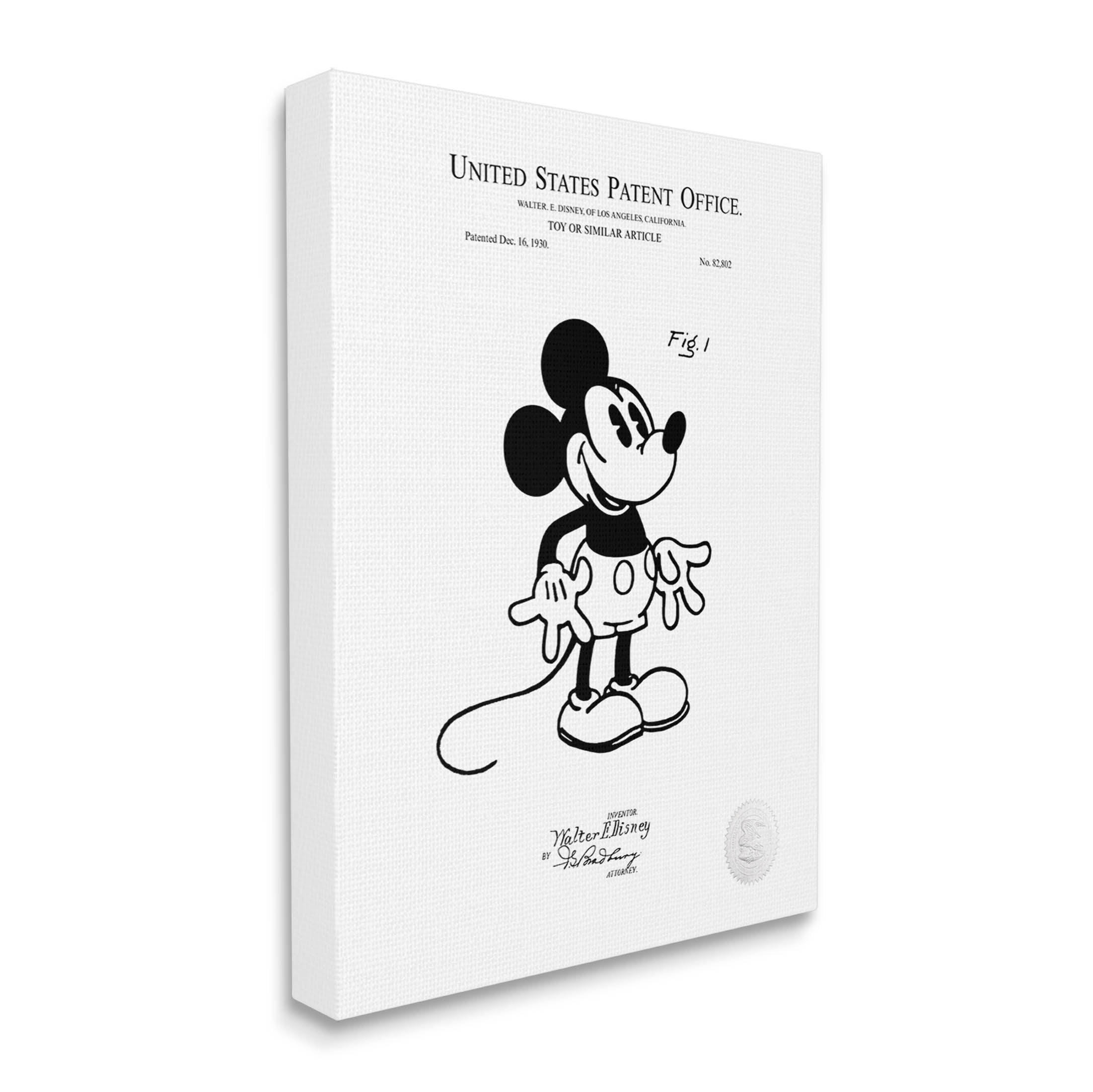 Stupell Industries Mouse Character Toy Diagram Graphic Art Gallery Wrapped Canvas Print Wall Art, Design by Karl Hronek