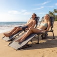 thumbnail image 2 of Gymax 2PCS Tanning Chair w/ Face & Arm Holes Folding Chaise Lounge Beach Chair w/ Adjustable Backrest Grey, 2 of 10