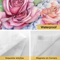 thumbnail image 4 of Spring Is Coming No Hooks Shower Curtain with Snap-in Liner Rose and Hydrangea Floral Truck Wood Grain Shower Curtains for Bathroom, Waterproof, Easy Install, Washable 48"x72", 4 of 9