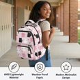 thumbnail image 4 of Chririnla Water Resistant Kids Backpack for School Travel, 600D Polyester Lightweight Book Bag, Pink Cat Paw Pattern, 4 of 10