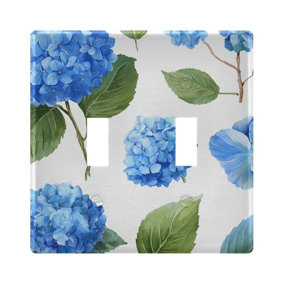 Light Switch Cover Blue Hydrangea Flowers Plates Faceplate Decorative Switch Plate for Bedroom Home Decor