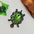 thumbnail image 6 of Sea Turtle Green, Blue, Rhinestone Brooch, Gold-Tone Metal, 6 of 9