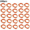 thumbnail image 2 of Paquete de 100 anillos ajustables para patas de pollo con clips para marcar aves de corral y anillos de granja y rancho (naranja), 2 of 5