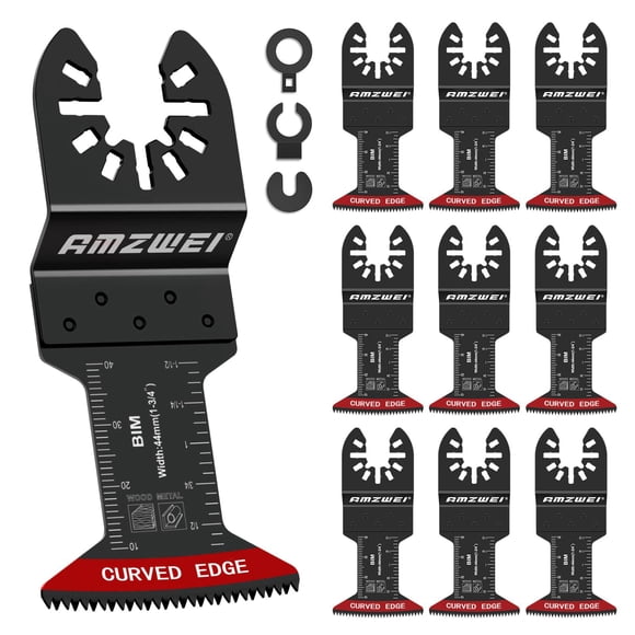 Cuchillas oscilantes AMZWEI bimetálicas, 10 unidades, para metal y madera