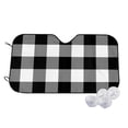 thumbnail image 2 of Lsque White And Black Plaid Car Windshield Sun Shade | Accordion Folding Style Auto Shade for Car Truck SUV Van | Blocks UV Rays Sun Visor Protector | Small, 2 of 7
