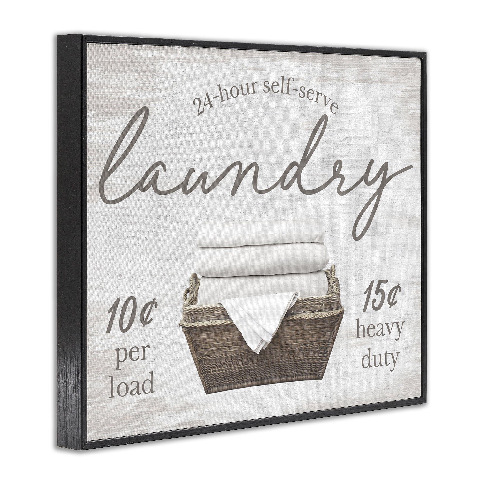 Stupell Industries Vintage Laundry Ad Typography Painting Black Framed Art Print Wall Art, 20 x 16