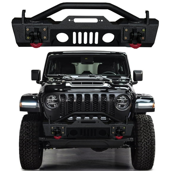 Vijay Compatible with 2020-2026 Jeep Gladiator JT Front Bumper with Winch Plate and D-Rings