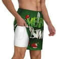 thumbnail image 2 of Sigee Merry Christmas Print Mens Swim Trunks with Compression Liner Quick Dry Swim Stretch Beach Shorts with Pockets,S-3XL, 2 of 7