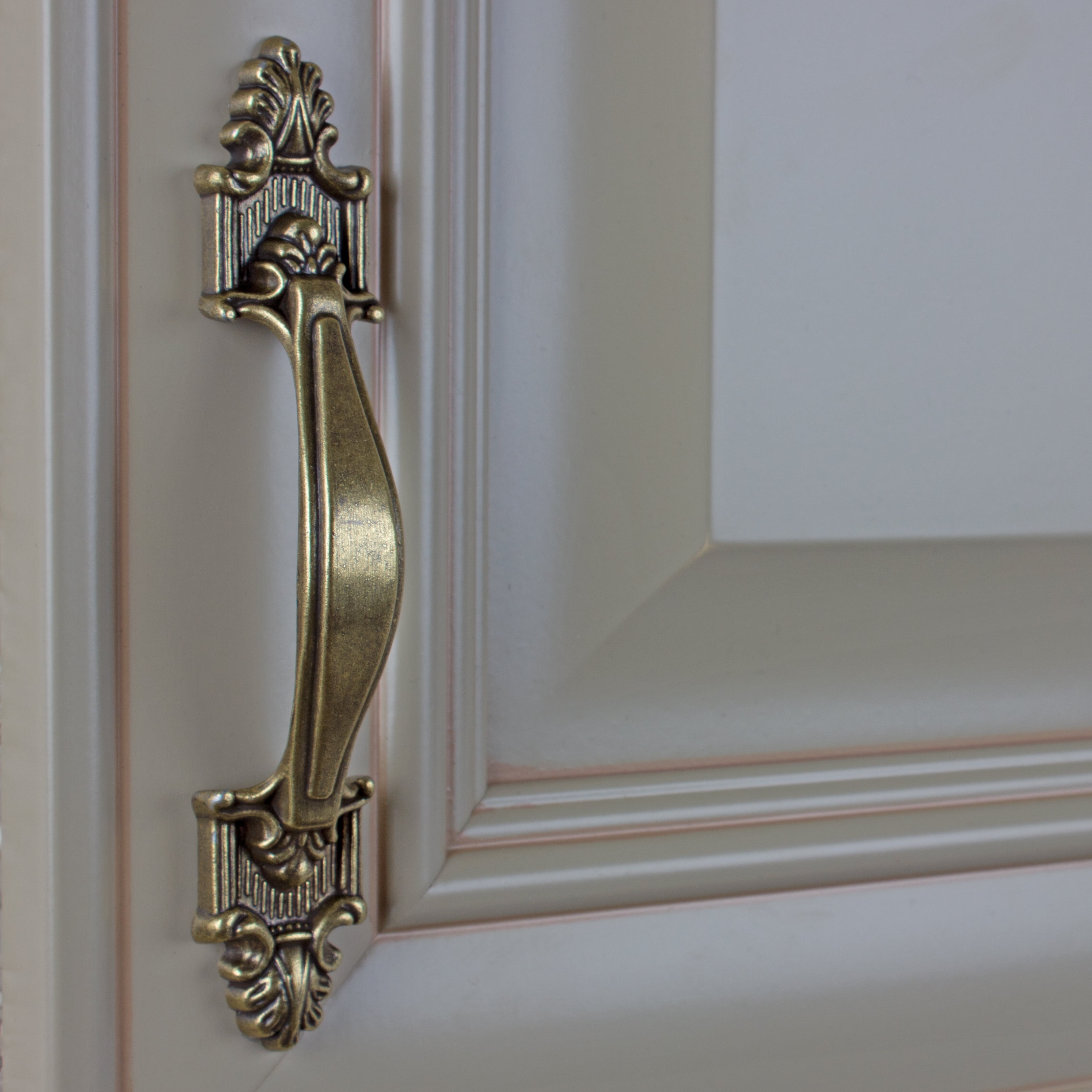 GlideRite 3.50 in. Center Rustic Cabinet Pull, Antique Brass