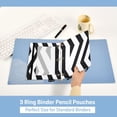 thumbnail image 5 of Black and White Stripes 9.8x7.1in Water Resistant Binder Pouch, 3-Ring Compatible, Transparent Front, 5 of 6