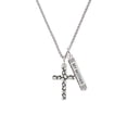 thumbnail image 2 of Delight Jewelry Silvertone Pebble Cross Silvertone Always My Mother Bar Charm Necklace, 23", 2 of 4
