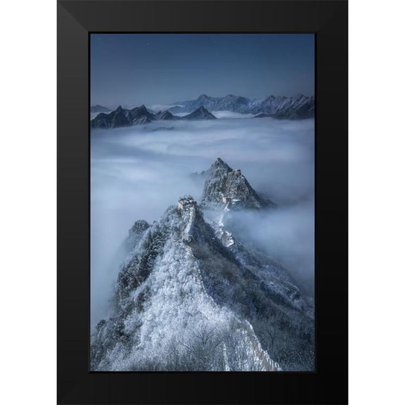 Cui, Yuan 11x14 Black Modern Framed Museum Art Print Titled - Jian Kou Great Wall in the Clouds