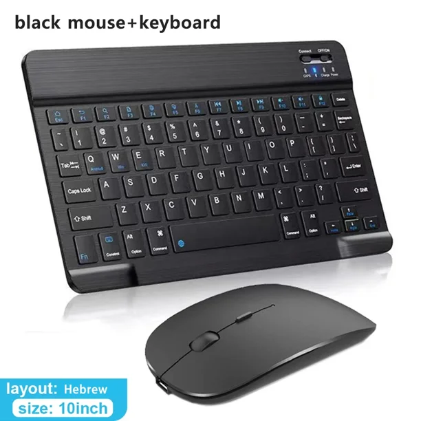 Teclado inalambrico con Bluetooth para tableta Mouse para IOS Android Windows Mini Pro iPad Air espanol coreano portugues ruso