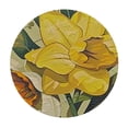 thumbnail image 4 of HAOXIT Flower Round Fitted Tablecloth Cover,Floral Narcissus Branch Print Elastic Edged Polyester Fitted Table Pad, Large, Fit Round Tables, for Wedding Party Dining Banquet 42-46, 4 of 8