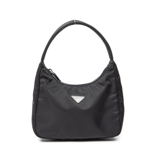 Pre-Owned Prada Black Vintage Mini Zip Hobo Shoulder bag Nylon Canvas