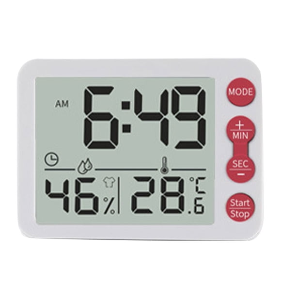 Alarma digital Wosthever Función de memoria LED Acrílico Pantalla Cable Proyector de energía Reloj Interior Oficina Higrómetro Relojes Llave Type3 NO3